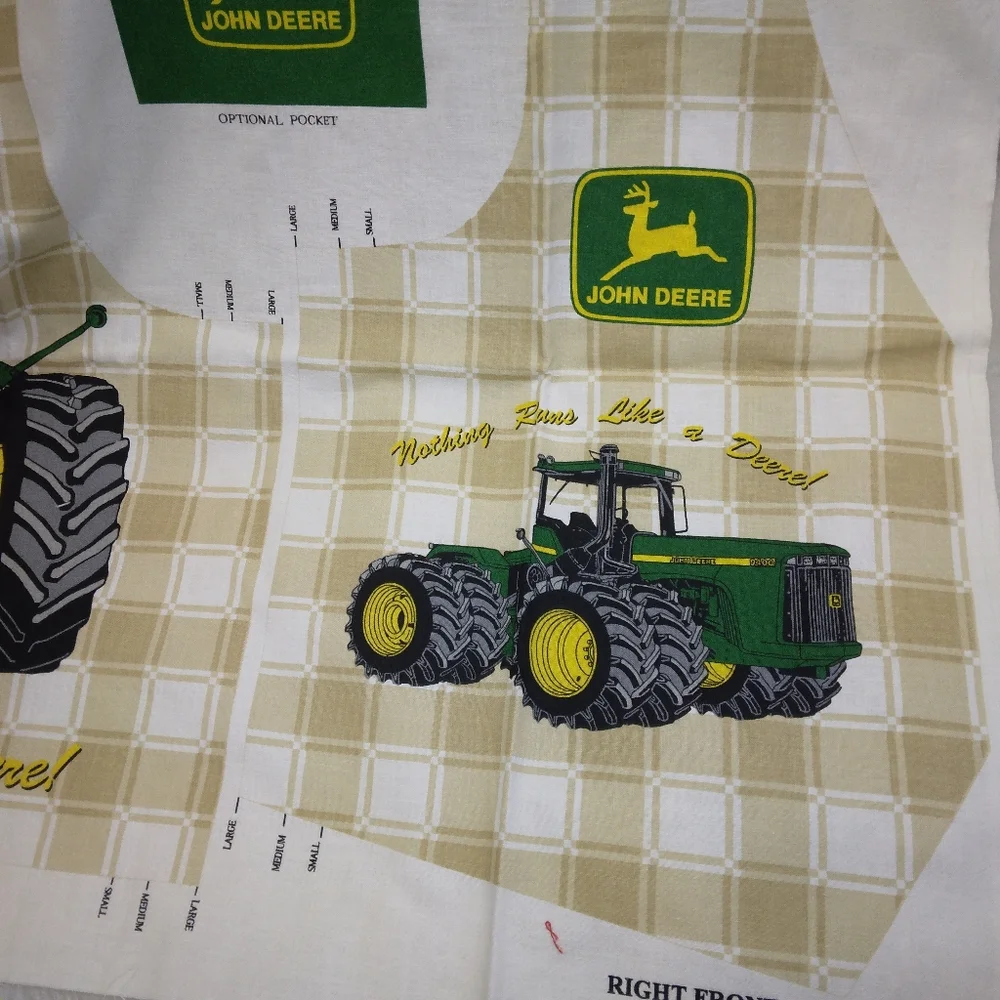 FABRIC John Deere Child's Vest Licensed Cut & Sew Fabric Panel